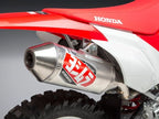 Sistema completo de escape Yoshimura RS-2 en acero inoxidable para Honda CRF 250F 2019-2023 vista lateral