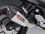 Escape completo Yoshimura AT2 Racing montado en Yamaha R3 con tapa fibra carbono mate