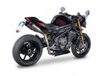 Sistema escape Spark racing titanio carbono Triumph Speed Triple 1200 instalado