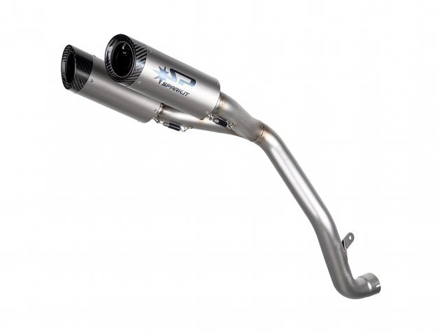 Escape Spark Dyno Racing titanio doble salida Triumph Speed Triple 1200 RS RR vista lateral