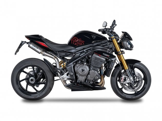 Silenciadores Spark Dyno titanio bajo asiento Speed Triple 1200 detalle construcción racing
