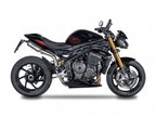 Silenciadores Spark Dyno titanio bajo asiento Speed Triple 1200 detalle construcción racing