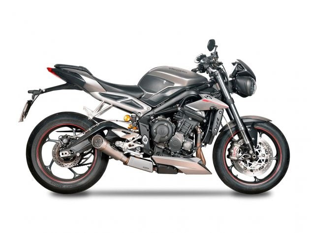 Sistema escape Spark Grid-O con DB killer instalado para Street Triple 765 S R RS