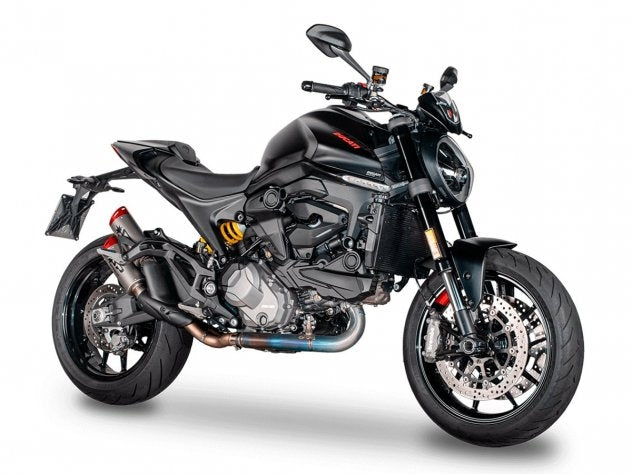 Vista inferior colector racing titanio Spark Monster 937