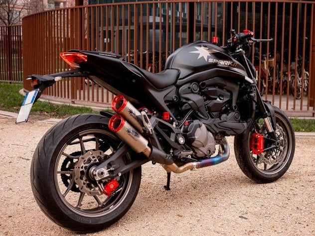 Colector de-cat Spark titanio para sistema Dyno Monster 937