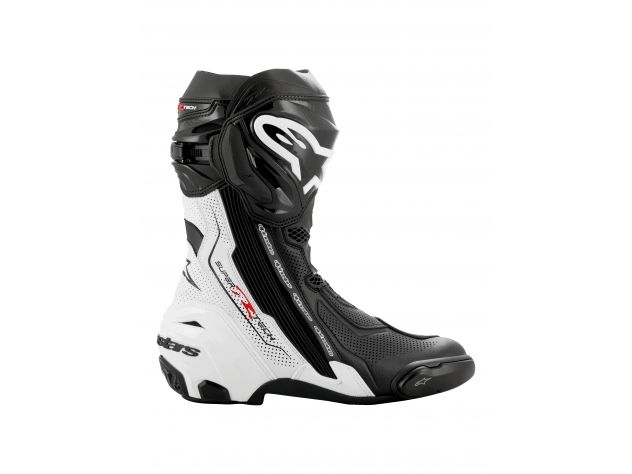 Botas Alpinestars Supertech R perfil izquierdo con perforaciones láser