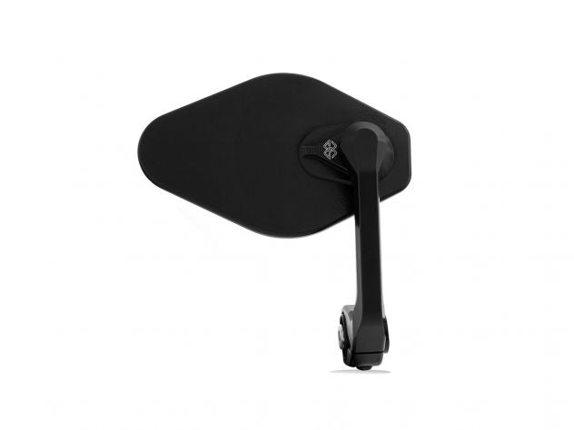 Espejo retrovisor bar-end Stratos Gilles Tooling montado en Triumph Speed Triple 1200 RS negro