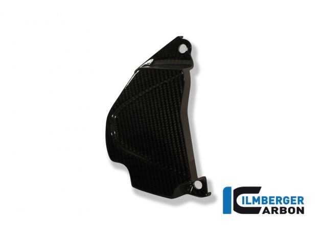 Comparativa peso tapa piñón original vs Ilmberger carbono BMW HP4