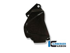 Instalación tapa de piñón carbono Ilmberger BMW HP4 calce OEM