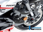 Tapa radiador carbono Ilmberger vista lateral instalada Ducati Streetfighter V2