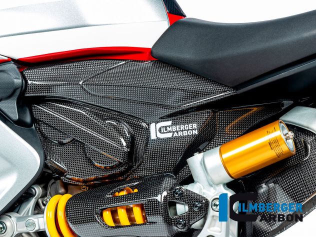Tapa marco izquierdo carbono pulido Ilmberger Ducati Streetfighter V2 2022-2024 vista principal