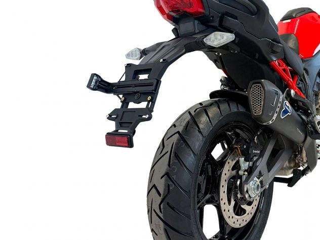 Soportes titanio CNC y unión camisa escape Termignoni homologado Euro5+ Ducati Multistrada V4 S Rally Pikes Peak