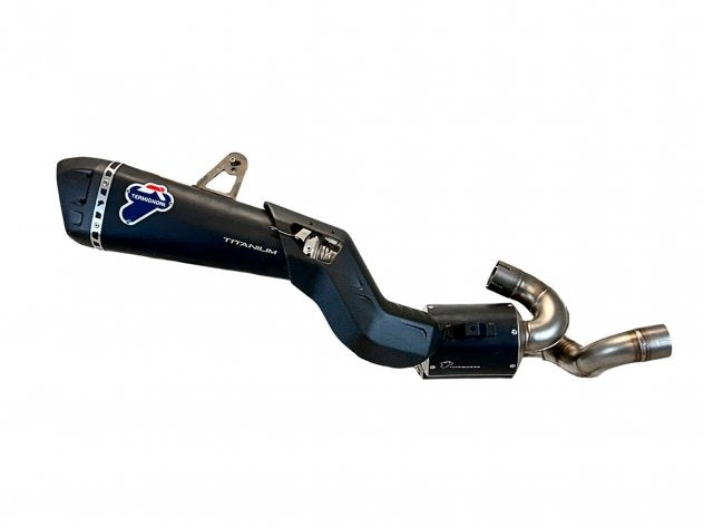 Escape completo Termignoni titanio negro con silenciador cónico y fondo carbono para Ducati Multistrada V4