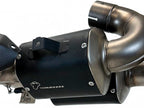 Sistema completo racing Termignoni acero inoxidable y titanio negro instalado en Multistrada V4S 2021-2026