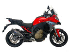 Terminal de titanio Termignoni Euro 5+ montado en Ducati Multistrada V4 con base de carbono