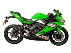 Escape QD Dark Matter titanio negro cerámico montado en Kawasaki ZX-4RR con grilla GP
