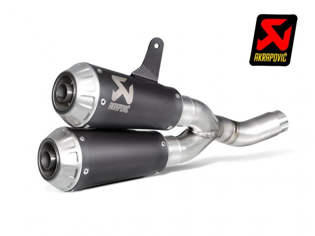 Terminal slip-on Akrapovic titanio negro con tapa fibra de carbono para Ducati Monster 797