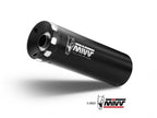 Escape Mivv HR-1 acero negro montado en Royal Enfield Meteor 350 2024